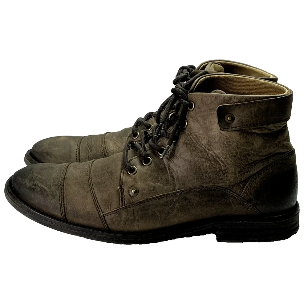 Aldo Chukka Boots Mens 10.5 Brown Leather Legadorien Cap Toe Lace Up Lightweight